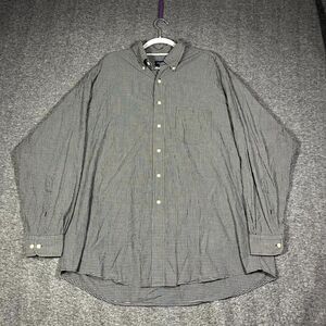 Brooks Brothers Men's Long Sleeve Gray Check Button Up Shirt - Size XL Work